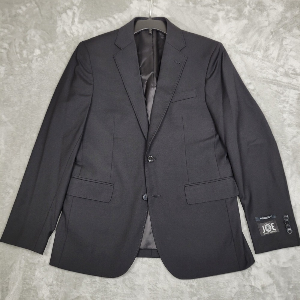 JOE Joseph Abboud Men's 40R Black Wool Blend 2-Button Blazer Slim Fit Stretch
